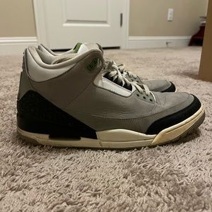 gray and lime green jordans